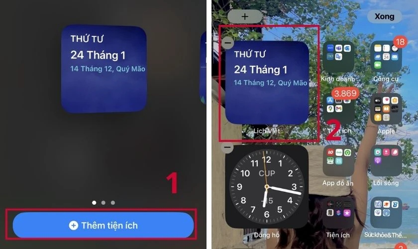 Cách thêm lịch âm hiển thị trên màn hình iPhone